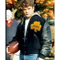 University of Notre Dame's Rudy Irish Varsity Jacket Wool & Leather Sleeve