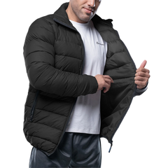 Vicente Mens Premium Black Puffer Jacket - Winter Insulated Coat