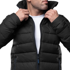 Vicente Mens Premium Black Puffer Jacket - Winter Insulated Coat