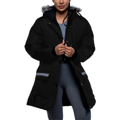 Victoria Womens Black Winter Insulated Puffer Coat