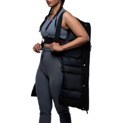 Victoria Womens Black Winter Insulated Puffer Coat