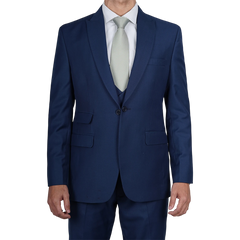 Vollmer Men's Blue Peak Lapel Three Piece Suit