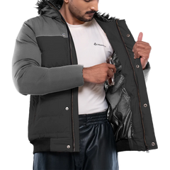 Walter Mens Dark Grey Duck Down Insulated Jacket