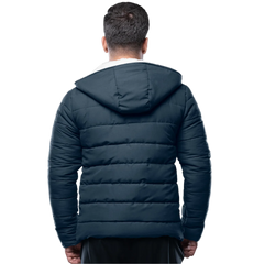 Wilfred Blue Puffer Men Sherpa Jacket with Hood