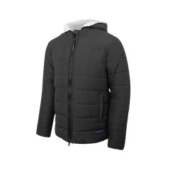 Wilfred Dark Gray Puffer Men Sherpa Jacket with Hood