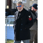 Wolves George Clooney Black Peacoat