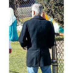 Wolves George Clooney Black Peacoat