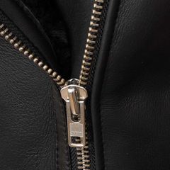 Women’s Black Shearling Biker Jacket