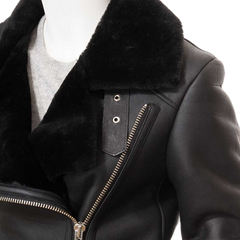 Women’s Black Shearling Biker Jacket