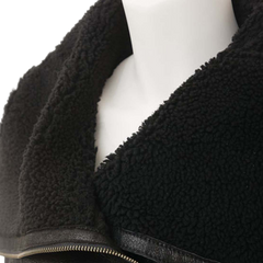 Women’s Bomber Sheepskin Leather Jacket In Black