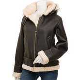 Women’s Brown Bomber Sheepskin Leather Jacket