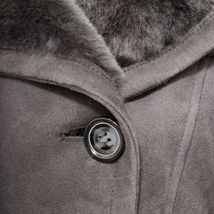 Women’s Grey Shearling Trench Coat