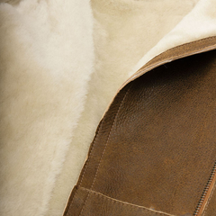 Women’s Tan Bomber Sheepskin Leather Jacket