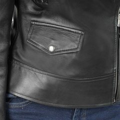 Women's Asymmetrical Black Real Leather Biker Jacket
