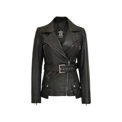 Women's Asymmetrical Black Leather Jacket