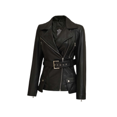 Women's Asymmetrical Black Leather Jacket