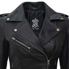 Women's Black Asymmetrical Real Biker Leather Jacket