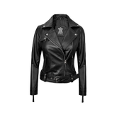 Women's Asymmetrical Black Real Leather Biker Jacket