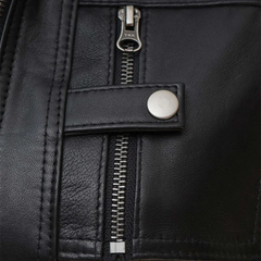 Women's Black Cafe Racer Real Leather Jacket