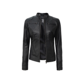 Women's Black Lambskin Leather Motorcycle Jacket