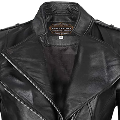 Women's Black Leather Biker Jacket – Asymmetrical & Stylish