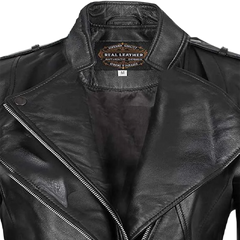 Women's Black Leather Biker Jacket – Asymmetrical & Stylish