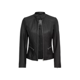 Women's Cafe Racer Black Leather Jacket