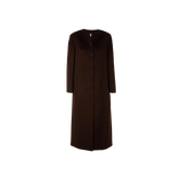 Women's Chocolate Brown Long Wool Coat