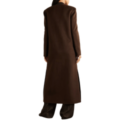 Women's Chocolate Brown Long Wool Coat