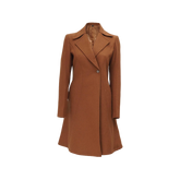 Women's Regular Fit Camel Brown Wool Coat