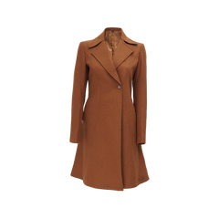 Women's Regular Fit Camel Brown Wool Coat
