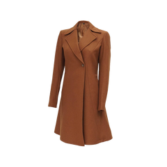 Women's Regular Fit Camel Brown Wool Coat