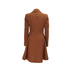 Women's Regular Fit Camel Brown Wool Coat