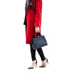 Women's Scarlet Red Long Wool Coat