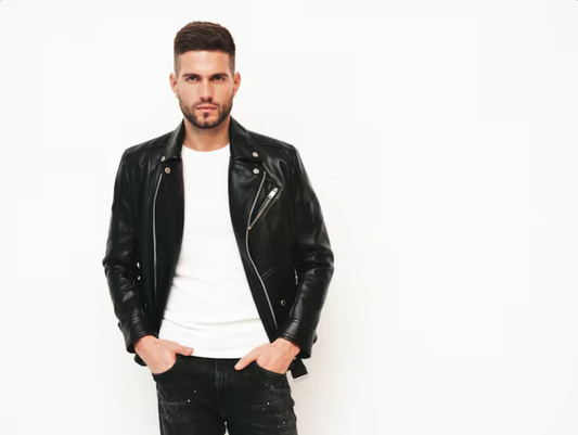 black and leather jacket
