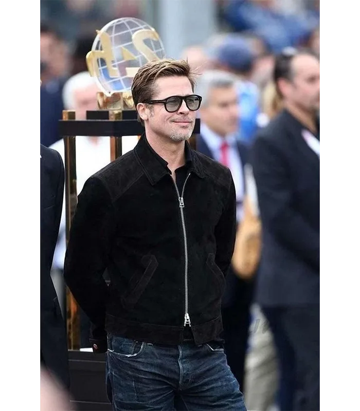 BlackSuedeLeatherJacketforMen_BradPittF1TruckerBomber