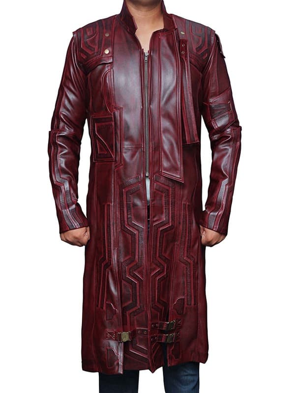 Guardians Of The Galaxy Star Lord Chris Pratt Leather Trench Coat 01