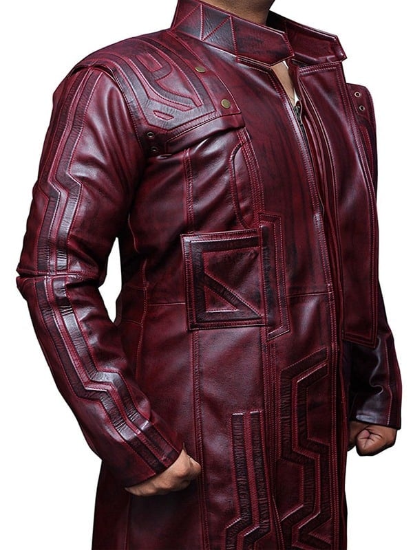 Guardians Of The Galaxy Star Lord Chris Pratt Leather Trench Coat 03