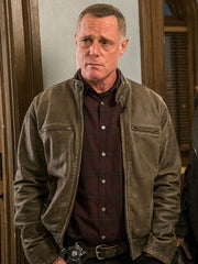 Hank Voight Tv Series Chicago P.D. Jason Beghe Distressed Brown Leather Jacket