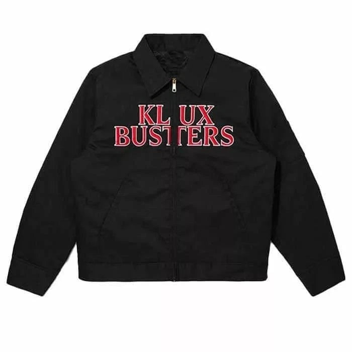 Men's Klux Buster Black Cotton Jeans Full Zipper Bomber Jacket
