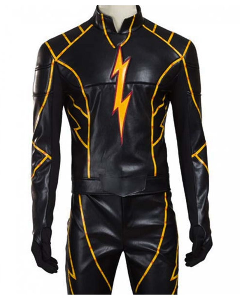 Todd Lasance The Flash Rival Black Racer Leather Jacket