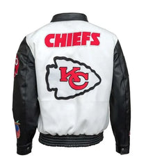 Travis Kelce Black and White Varsity Jacket – Kansas City Chiefs Inspired