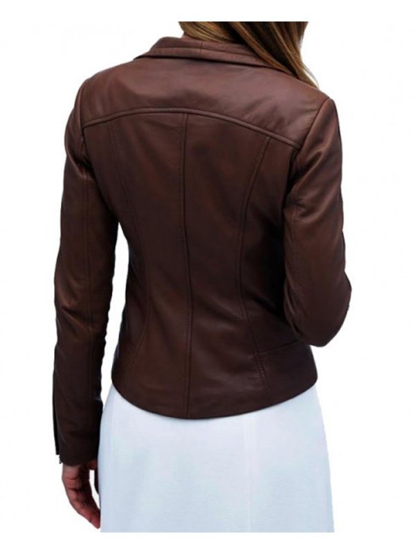 Tv Series Arrow Audrey Marie Anderson Brown Leather Jacket