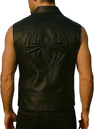 Spider-Man Inspired Noir Costume Black Leather Vest