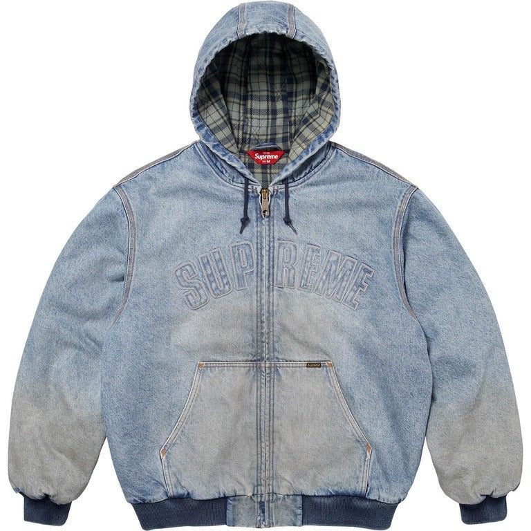 Supreme Reflective Arc Hooded Work Jacket Denim