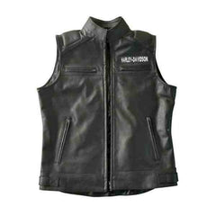 Men’s Real Leather Harley Davidson Vest Cafe Racer Upper