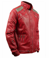 Michael Jackson Beat it "MJ Beat it" Real Leather Jacket with real metal mesh