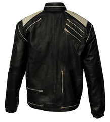 Michael Jackson Beat it "MJ Beat it" Real Leather Jacket with real metal mesh