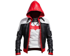 Red Hood Arkham Knight Leather Jacket & Vest: Superhero Cosplay Costume For Men