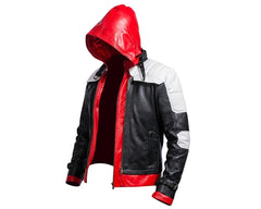 Red Hood Arkham Knight Leather Jacket & Vest: Superhero Cosplay Costume For Men